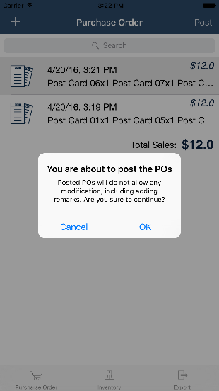 AdhocPOS - Posting Action 功能示範: 訂單結算 | Function Displayed: Posting PO